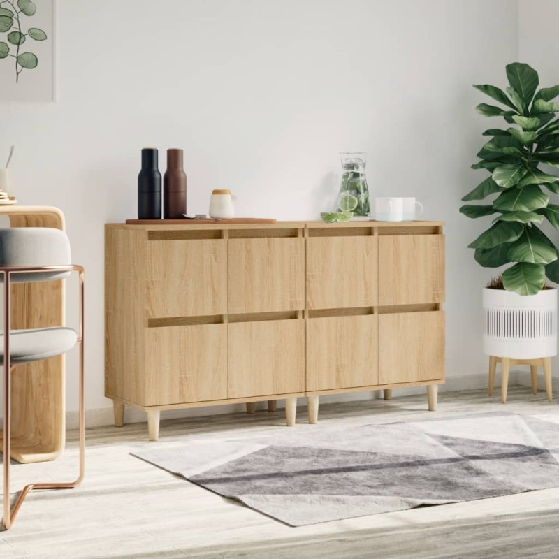 vidaXL Aparadores 2 uds madera contrachapada roble Sonoma 60x35x70 cm vidaXL Aparadores 2 uds madera contrachapada roble Sonoma 60x35x70 cm