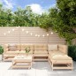vidaXL Juego de muebles de jardín 7 piezas y cojines madera maciza vidaXL Juego de muebles de jardín 7 piezas y cojines madera maciza