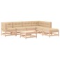 vidaXL Juego de muebles de jardín 7 piezas y cojines madera maciza vidaXL Juego de muebles de jardín 7 piezas y cojines madera maciza