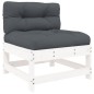 vidaXL Juego de muebles jardín 8 pzas y cojines madera maciza blanco