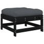 vidaXL Juego de muebles de jardín 6 pzas y cojines madera maciza negro vidaXL Juego de muebles de jardín 6 pzas y cojines madera maciza negro