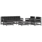 vidaXL Juego de muebles de jardín 7 pzas y cojines madera maciza gris vidaXL Juego de muebles de jardín 7 pzas y cojines madera maciza gris