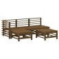 vidaXL Juego muebles jardín 5 pzas y cojines madera maciza marrón miel vidaXL Juego muebles jardín 5 pzas y cojines madera maciza marrón miel