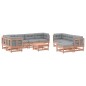 vidaXL Juego de muebles jardín 10 pzas y cojines madera abeto Douglas