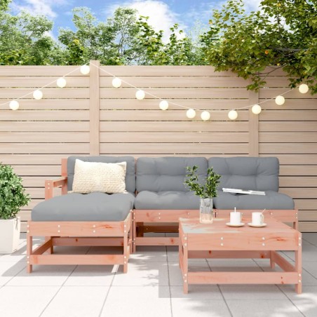 vidaXL Juego de muebles jardín 5 pzas y cojines madera abeto Douglas