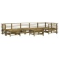 vidaXL Juego de muebles jardín 8 pzas y cojines madera pino impregnada vidaXL Juego de muebles jardín 8 pzas y cojines madera pino impregnada