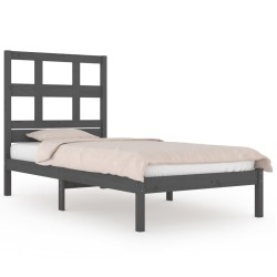 vidaXL Estructura de cama de madera maciza de pino gris 100x200 cm