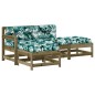 vidaXL Juego de muebles jardín 4 pzas y cojines madera pino impregnada