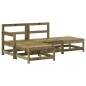 vidaXL Juego de muebles jardín 4 pzas y cojines madera pino impregnada