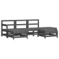 vidaXL Juego de muebles de jardín 6 pzas y cojines madera maciza gris vidaXL Juego de muebles de jardín 6 pzas y cojines madera maciza gris