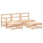vidaXL Juego de muebles de jardín 5 piezas y cojines madera maciza