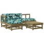 vidaXL Juego de muebles jardín 5 pzas y cojines madera pino impregnada vidaXL Juego de muebles jardín 5 pzas y cojines madera pino impregnada