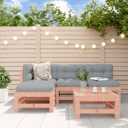 vidaXL Juego de muebles jardín 5 pzas y cojines madera abeto Douglas