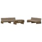vidaXL Juego muebles jardín 6 pzas y cojines madera maciza marrón miel