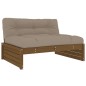 vidaXL Juego muebles jardín 6 pzas y cojines madera maciza marrón miel