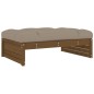 vidaXL Juego muebles jardín 6 pzas y cojines madera maciza marrón miel
