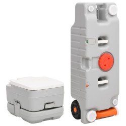 vidaXL Juego de inodoro portátil y tanque de agua para camping