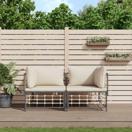 vidaXL Sofás de esquina modulares con cojines 2 uds ratán sintético
