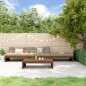 vidaXL Juego muebles jardín 4 pzas y cojines madera maciza marrón miel vidaXL Juego muebles jardín 4 pzas y cojines madera maciza marrón miel