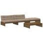 vidaXL Juego muebles jardín 4 pzas y cojines madera maciza marrón miel vidaXL Juego muebles jardín 4 pzas y cojines madera maciza marrón miel