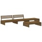vidaXL Juego muebles jardín 4 pzas y cojines madera maciza marrón miel vidaXL Juego muebles jardín 4 pzas y cojines madera maciza marrón miel