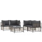 vidaXL Juego de muebles de jardín 5 pzas y cojines ratán PE antracita vidaXL Juego de muebles de jardín 5 pzas y cojines ratán PE antracita
