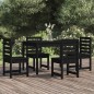 vidaXL Juego de comedor de jardín 5 piezas madera maciza pino negro vidaXL Juego de comedor de jardín 5 piezas madera maciza pino negro