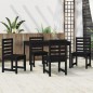 vidaXL Juego de comedor de jardín 5 piezas madera maciza pino negro vidaXL Juego de comedor de jardín 5 piezas madera maciza pino negro