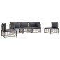 vidaXL Juego de muebles de jardín 5 pzas y cojines ratán PE antracita vidaXL Juego de muebles de jardín 5 pzas y cojines ratán PE antracita