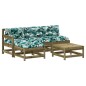 vidaXL Juego de muebles jardín 5 pzas y cojines madera pino impregnada