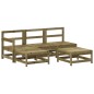 vidaXL Juego de muebles jardín 5 pzas y cojines madera pino impregnada