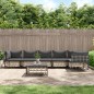 vidaXL Set muebles de jardín 7 pzas y cojines ratán PE gris antracita vidaXL Set muebles de jardín 7 pzas y cojines ratán PE gris antracita