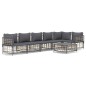 vidaXL Set muebles de jardín 7 pzas y cojines ratán PE gris antracita vidaXL Set muebles de jardín 7 pzas y cojines ratán PE gris antracita
