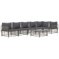 vidaXL Set muebles de jardín 7 pzas y cojines ratán PE gris antracita vidaXL Set muebles de jardín 7 pzas y cojines ratán PE gris antracita