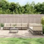 vidaXL Juego de muebles de jardín 9 pzas y cojines ratán PE antracita vidaXL Juego de muebles de jardín 9 pzas y cojines ratán PE antracita