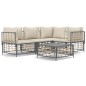vidaXL Juego de muebles de jardín 5 pzas cojines antracita ratán PE vidaXL Juego de muebles de jardín 5 pzas cojines antracita ratán PE