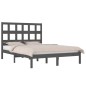 vidaXL Estructura de cama de madera maciza de pino gris 200x200 cm
