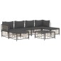 vidaXL Set muebles de jardín 7 pzas y cojines ratán PE gris antracita vidaXL Set muebles de jardín 7 pzas y cojines ratán PE gris antracita