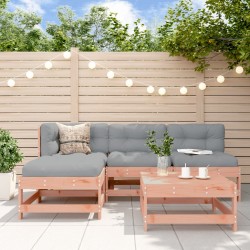 vidaXL Juego de muebles jardín 5 pzas y cojines madera abeto Douglas