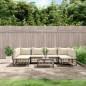 vidaXL Set muebles de jardín 7 pzas y cojines ratán PE gris antracita vidaXL Set muebles de jardín 7 pzas y cojines ratán PE gris antracita