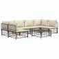 vidaXL Set muebles de jardín 7 pzas y cojines ratán PE gris antracita vidaXL Set muebles de jardín 7 pzas y cojines ratán PE gris antracita