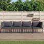 vidaXL Juego de muebles de jardín 4 pzas y cojines ratán PE antracita vidaXL Juego de muebles de jardín 4 pzas y cojines ratán PE antracita