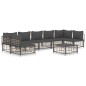vidaXL Juego de muebles de jardín 8 pzas y cojines ratán PE antracita vidaXL Juego de muebles de jardín 8 pzas y cojines ratán PE antracita