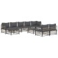 vidaXL Juego de muebles de jardín 10 pzas y cojines ratán PE antracita vidaXL Juego de muebles de jardín 10 pzas y cojines ratán PE antracita