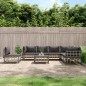vidaXL Juego de muebles de jardín 8 pzas y cojines ratán PE antracita vidaXL Juego de muebles de jardín 8 pzas y cojines ratán PE antracita