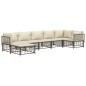 vidaXL Set muebles de jardín 7 pzas y cojines ratán PE gris antracita vidaXL Set muebles de jardín 7 pzas y cojines ratán PE gris antracita