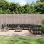 vidaXL Juego de muebles de jardín 11 pzas y cojines ratán PE antracita vidaXL Juego de muebles de jardín 11 pzas y cojines ratán PE antracita