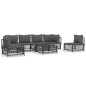 vidaXL Juego muebles de jardín 7 pzas y cojines acero gris antracita vidaXL Juego muebles de jardín 7 pzas y cojines acero gris antracita