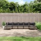 vidaXL Set muebles de jardín 7 pzas y cojines ratán PE gris antracita vidaXL Set muebles de jardín 7 pzas y cojines ratán PE gris antracita