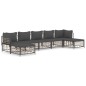 vidaXL Set muebles de jardín 7 pzas y cojines ratán PE gris antracita vidaXL Set muebles de jardín 7 pzas y cojines ratán PE gris antracita